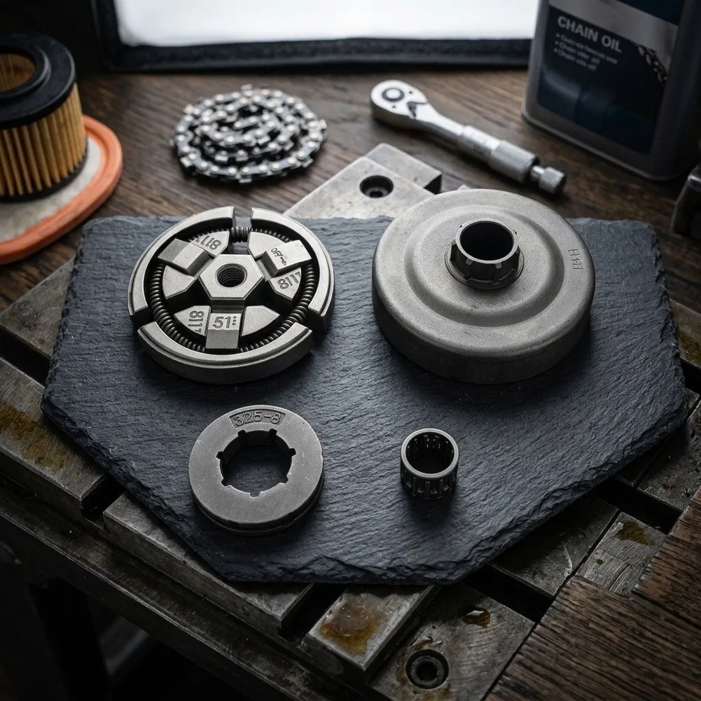 8 Tooth Clutch Drum Sprocket Pulley with Integrated Roller Bearing for HUNDURE Metal Grey 0.325 in Center Distance