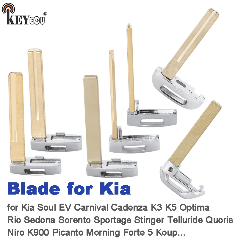 

KEYECU Rmote Key Blade Only Blade for Kia Soul EV Carnival Telluride K3 K5 Optima Rio Sorento Sportage Quoris Sedona Stinger