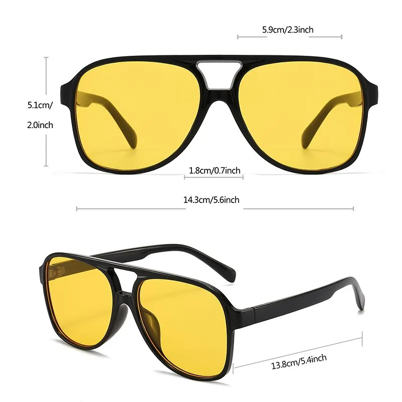 Vintage Oversized Sunglasses Women Retro Brand Big Frame Sun Glasses Female Black Yellow Ins Style Square Glasses Oculos De Sol image 6
