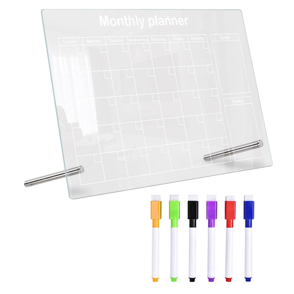 1 Set Transparent Acrylic Writing Modern Memo Message For Home Office School Erasable Note Board With Pen Desktop Memo Writing