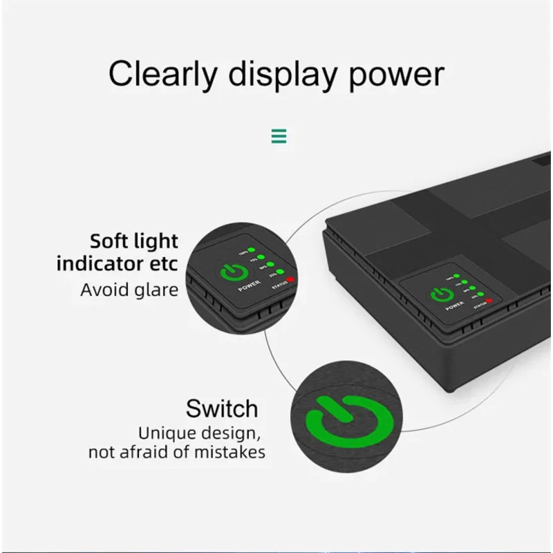 Poe Ups Dc Ups fuente de alimentación ininterrumpida Mini batería portátil de respaldo para enrutador Wifi módem cámara CCTV hogar