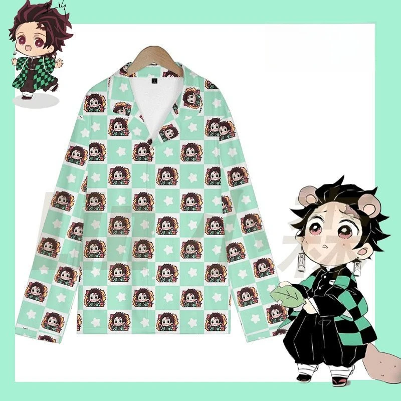 شيطان القاتل تانجيرو كامادو أنيمي بيجامة مجموعة زوجين مطابقة Homewear الكرتون تأثيري ملابس النوم للرجال النساء المتسكعون هدية #4