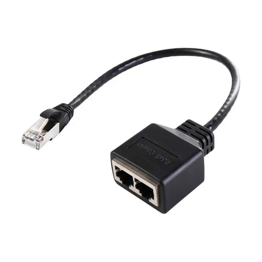 كابل الفاصل كابل موصل الشبكة RJ45 1 ذكر إلى 2 أنثى Lan شبكة تمديد RJ45 إيثرنت جيجابت إيثرنت الخائن