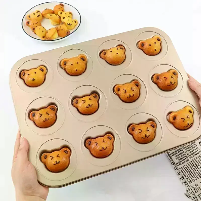 Even Bear Mold Baking Mold Pan Non-stick DIY Cute Candy Cake Mold Tool Decoration Biscuit Candy Mold Baking Accessories 4/6/9/1