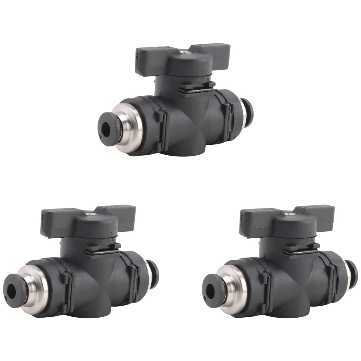 

4mm Push Connect Valve Ball Valve 4mm Air Flow Control Valve Quick Connect Valve Tube Fittings 3 Pack