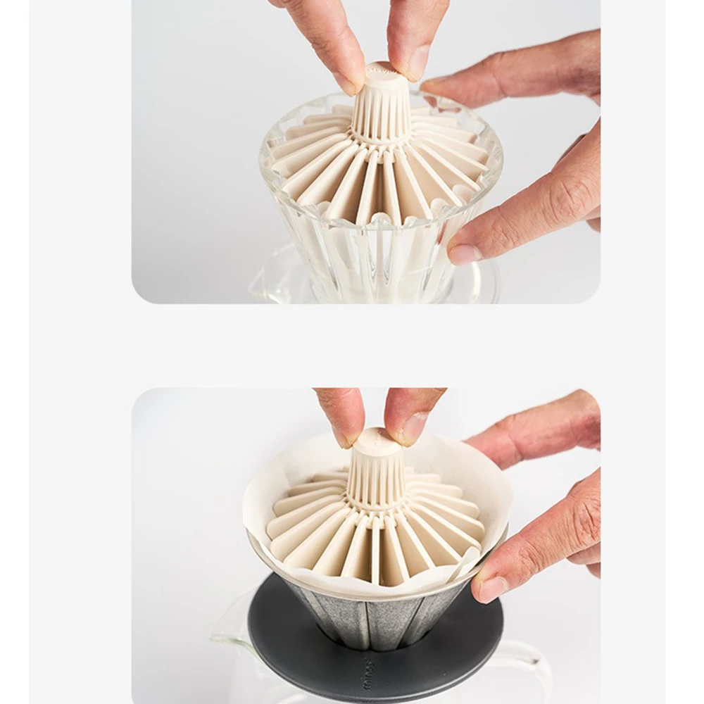 Hand-brushing Cup Paper Press Adjustable Angle Cake V-shaped Origami Filter Cup Hand-brushing Barista Coffee Accessories