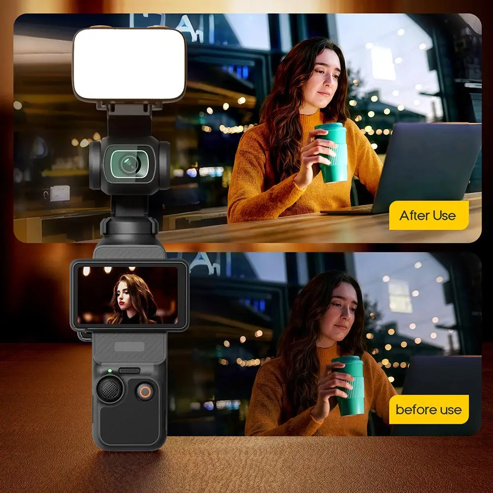   ل dji Pocket3 ملء ضوء Osmo عمل كاميرا إكسسوارات مضيئة صغيرة Selfie ضوء 800mAh قابلة للشحن مساعد توسيع الضوء