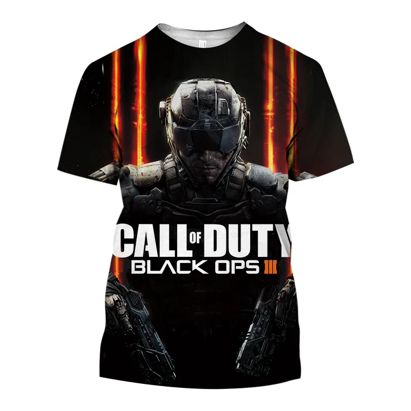 2024 Summer New Hot Call of Duty Game 3d Printed Men's T-shirt Fashion Casual Plus Size Loose Comfortable Breathable Top