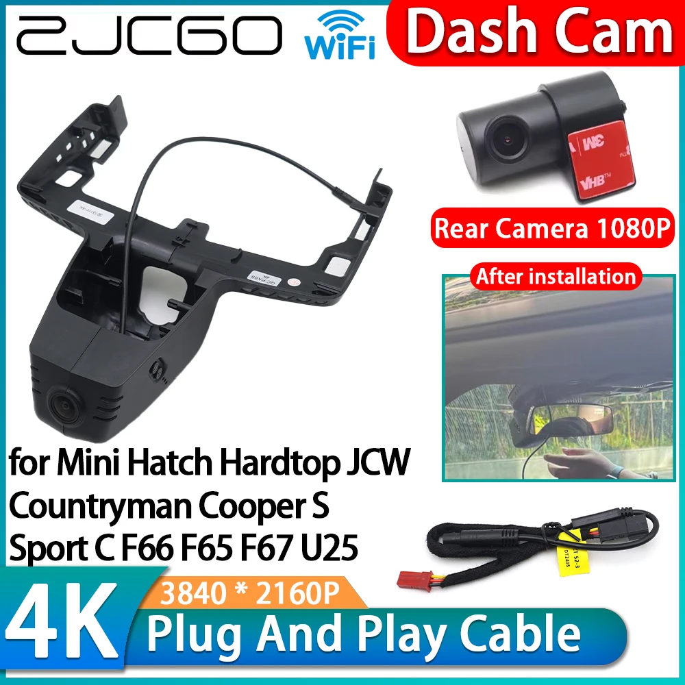 for Mini Hatch Hardtop JCW Countryman Cooper S Sport C F66 F65 F67 U25 4K Wifi DVR Car Video Recorder Dash Cam Front Rear Camera