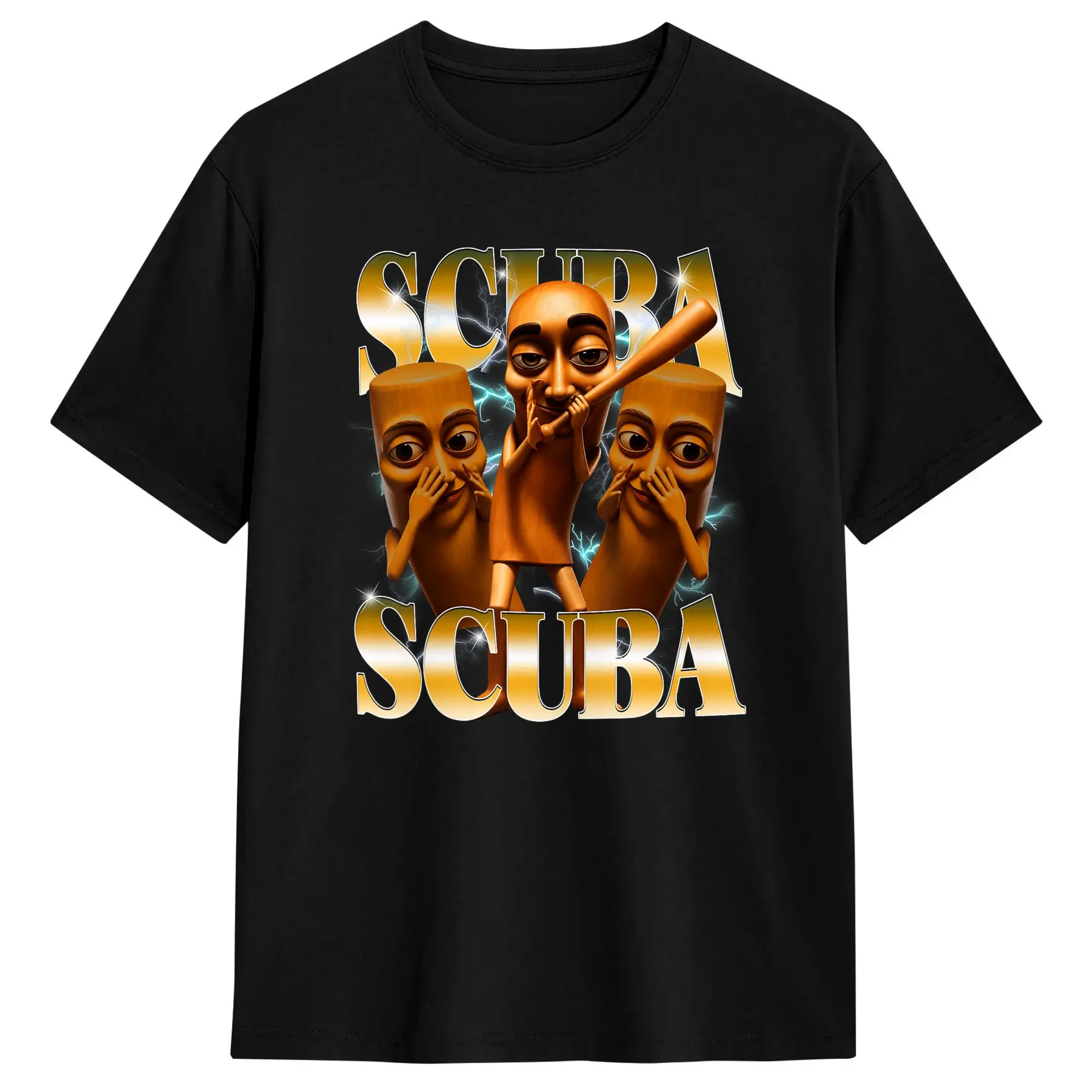 Men Scuba Tung Tung Sahur Stupid Dance Y2K Brainrot Meme T Shirt Cotton Clothes Humor Short Sleeve Tees New Arrival T-Shirt