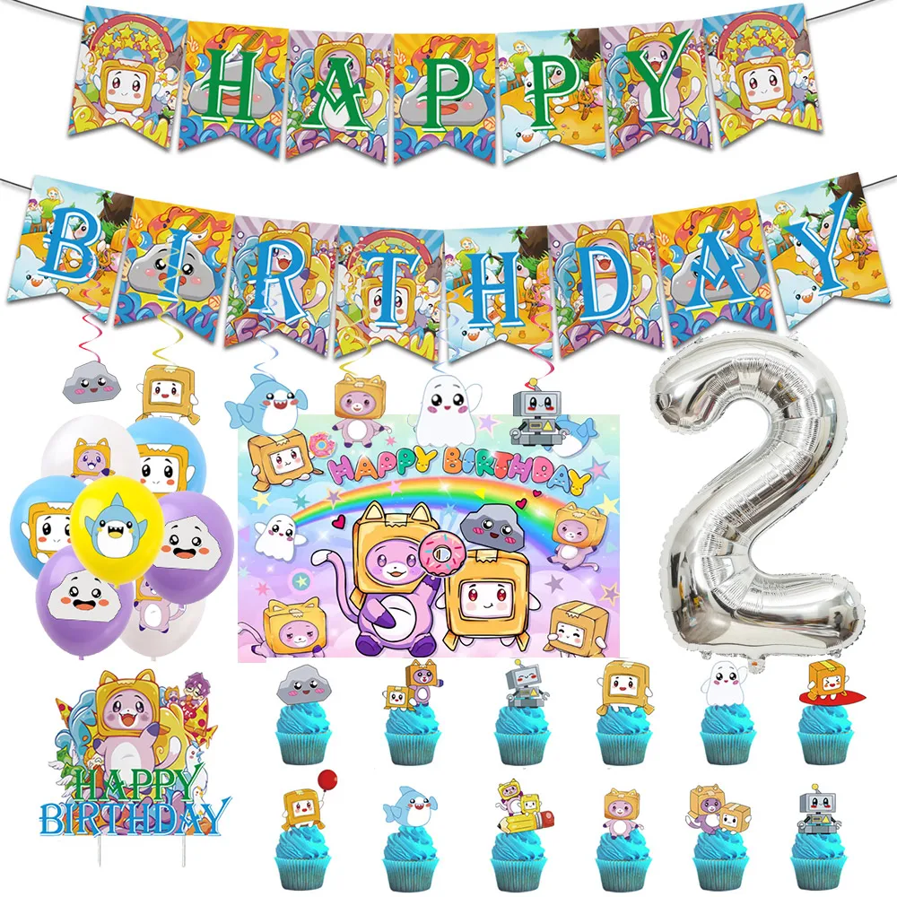 Lankyboxs Cartoon Game Theme Birthday Party Custom Decoration Banner Cake Balloon Baby Shower ﻿Children Photography Background