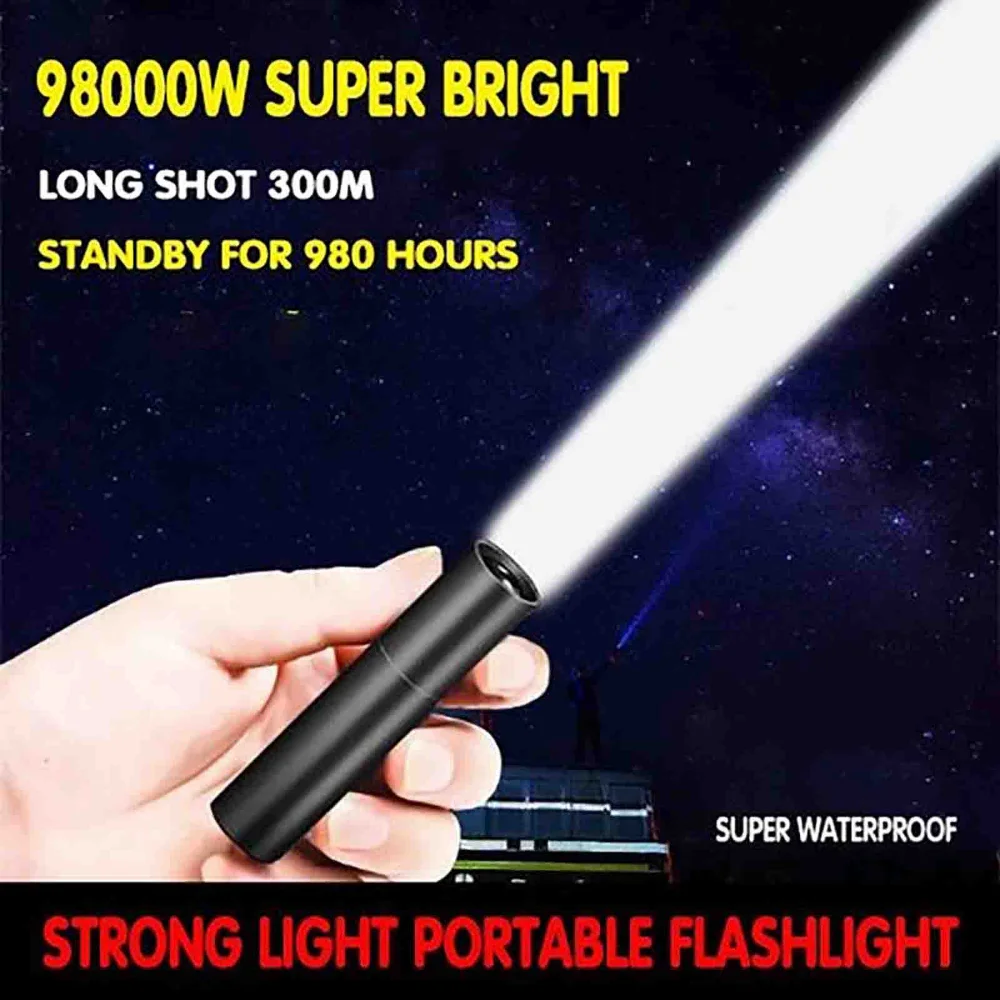 T6 Strong Light LED Usb Rechargeable Flashlight Magnetic Torch Lanter Zoomable Flashlight COB Zoom Highlight Outdoor Lighting