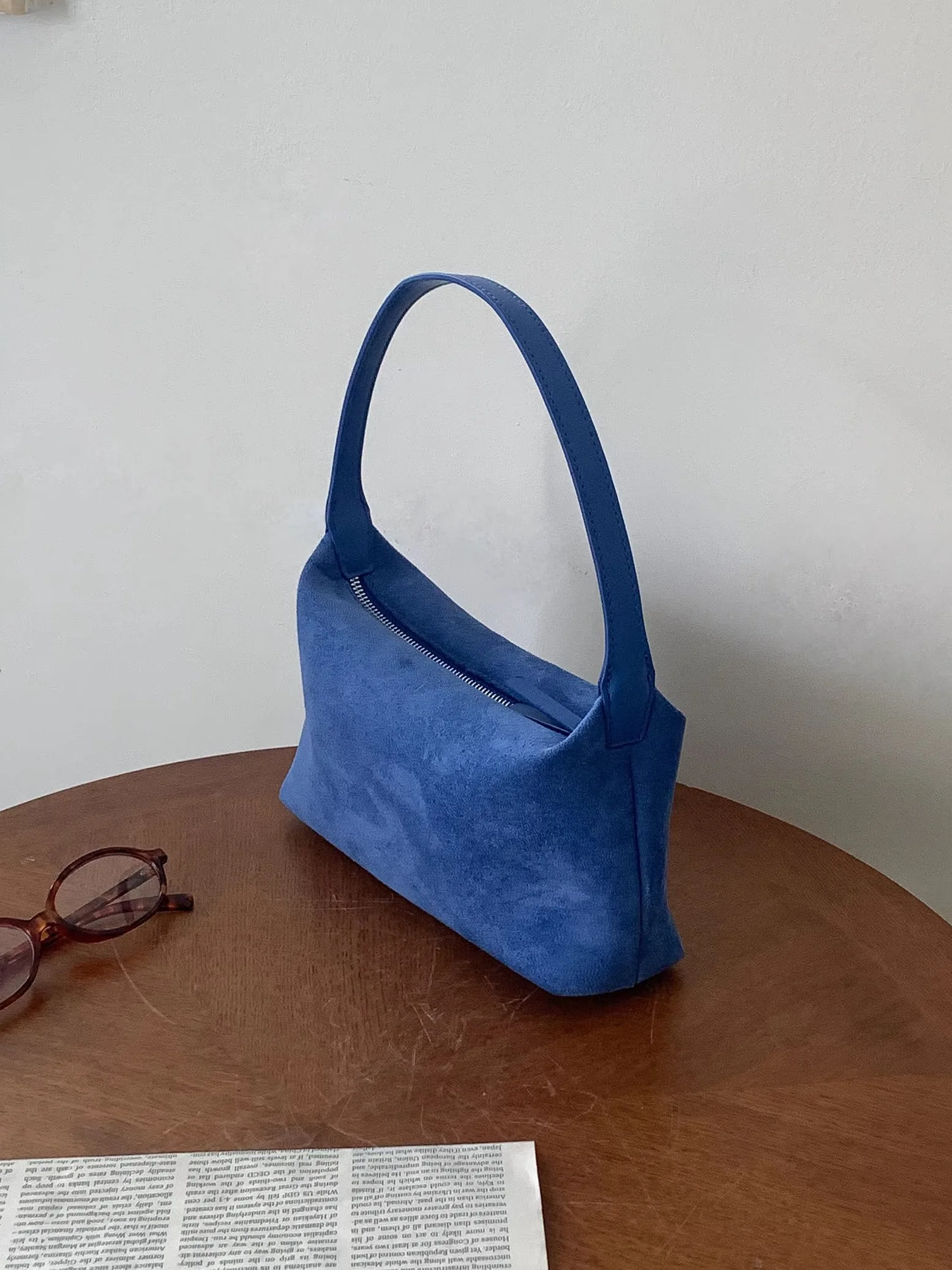 Bolso de Mano Retro de Gamuza para Mujer, Bolso Pequeño de Mano, Bolso de Salida, Color Rosa, Bolso de Mano, Dureza Media, Ci...