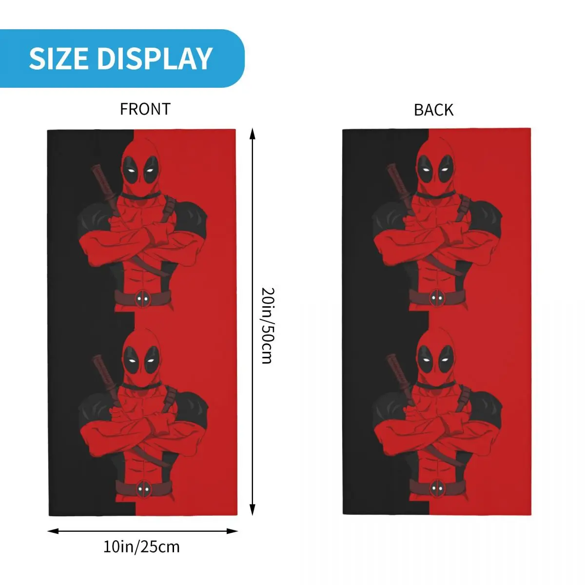 Custom Cartoon Superhero Cosplay Deadpool Winter Headband Neck Warmer Men Women Ski Cycling Tube Scarf Face Bandana Gaiter