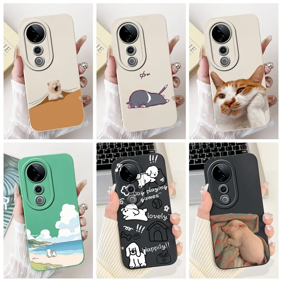 Lovely Jelly Silicone Soft Case For Vivo V40 Pro V40 5G Lens Protective Cover For Vivo V 40 40Pro V2347 V2348 Phone Cases