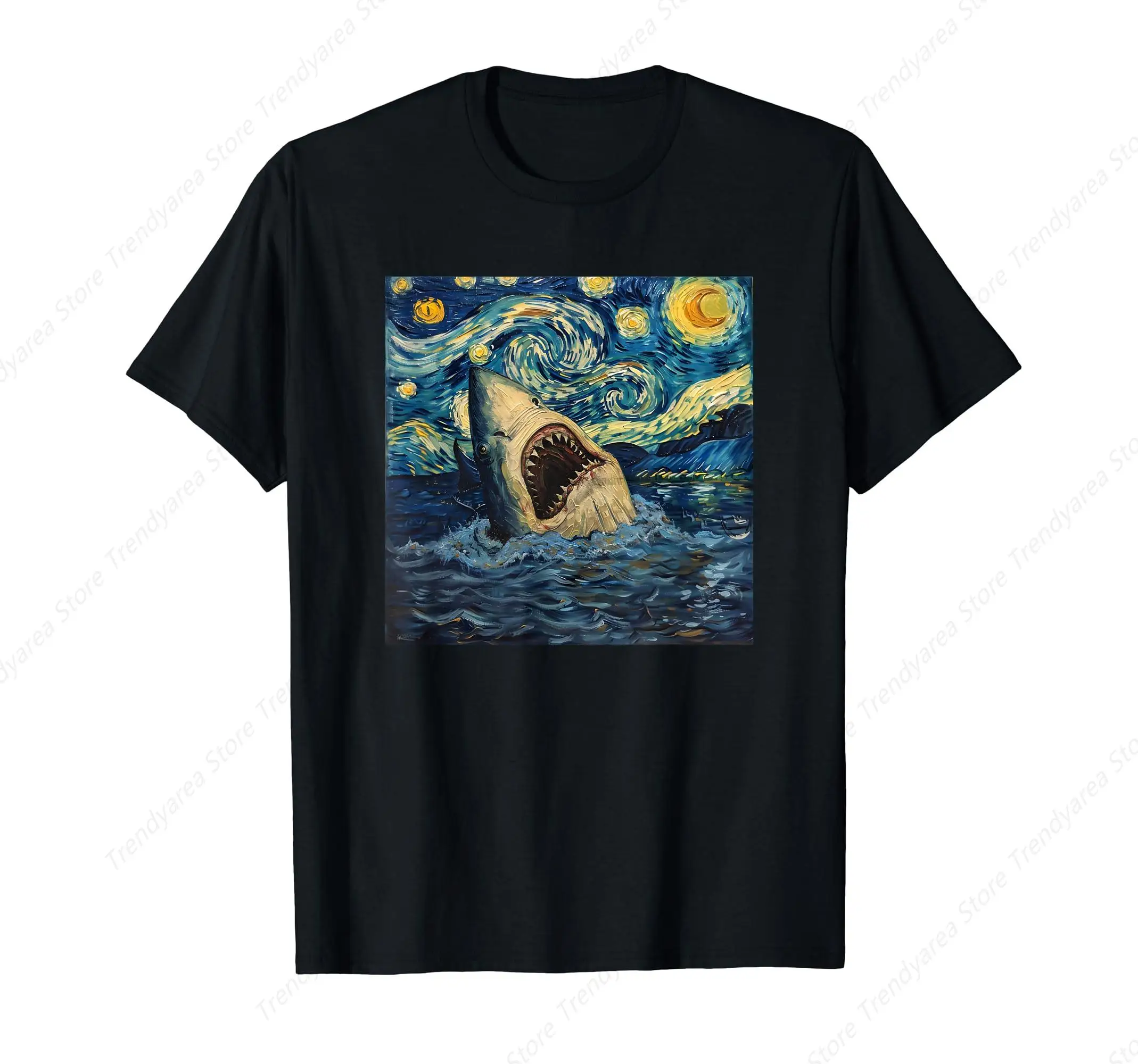 

Van Shark Starry Night Funny Women Men T-Shirt