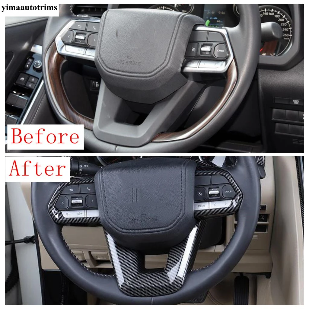 

ABS Car Steering Wheel Button Decorative Sequins Cover Trim Accessories Interior For Toyota Land Cruiser 300 LC300 2021 - 2025