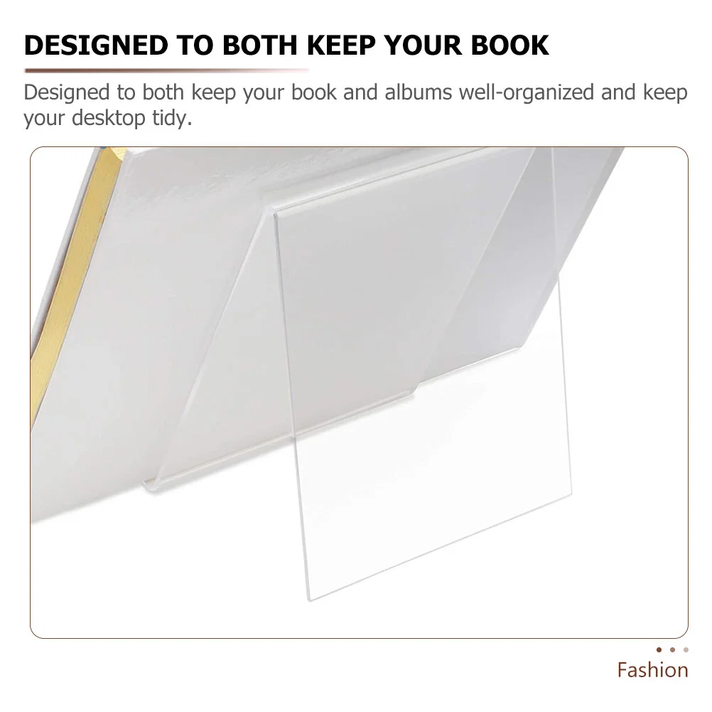 3 Pcs Acrylic Book Holder Digital Signage Magazine Display Stand Desktop Bookend Number for Easel Bracket