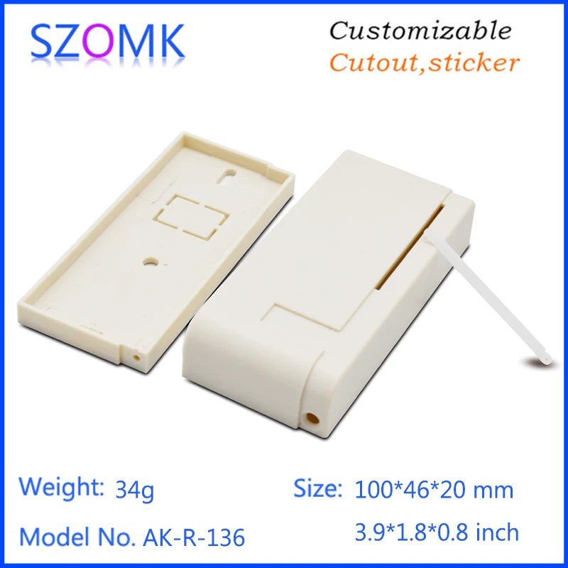1Piece 100*46*20mm new design plastic reader access control system enclosure for electronics sensor szomk abs plastic case
