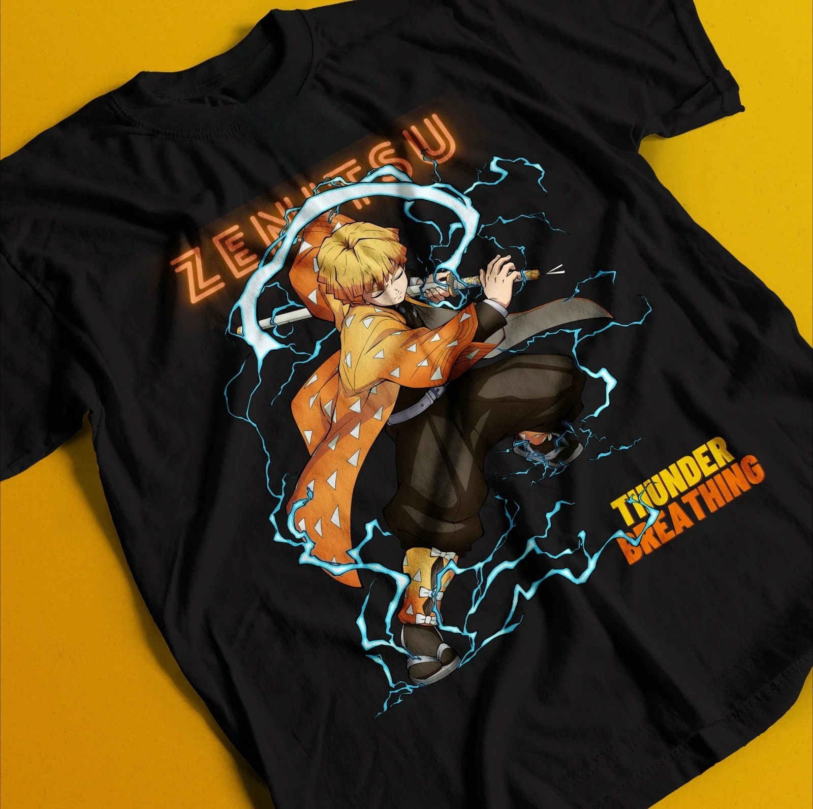 Demon Slayer Shirt Zenitsu T-Shirt Tanjiro T-Shirt Muzan Doma Tee Inosuke Nezuko Sommer atmungsaktives T-Shirt-Oberteil für Herren und Damen
