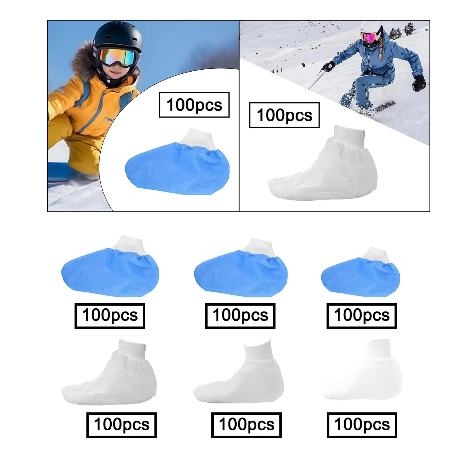 

50 Pairs Disposable Ski Foot Covers Non Woven Fabric Breathable Reliable Gifts for Skiers Protection for Travel Foot Bath Shop