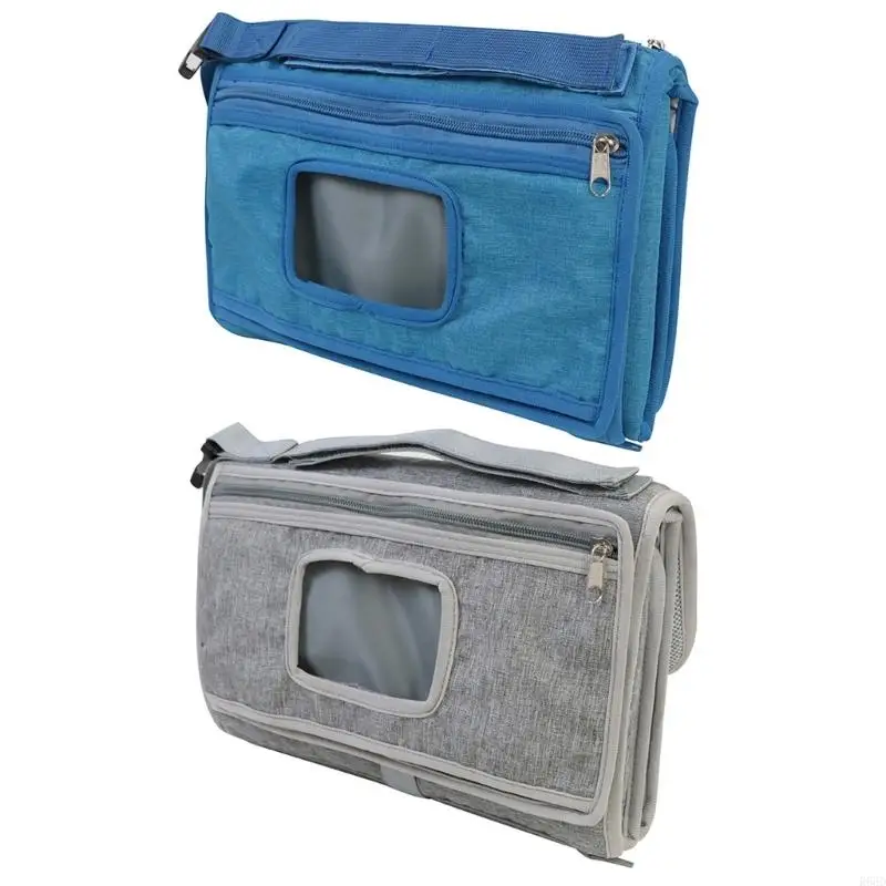 Mateleta portátil impermeable estación cambio bebé R66D con compartimentos almacenamiento cojines desmontables