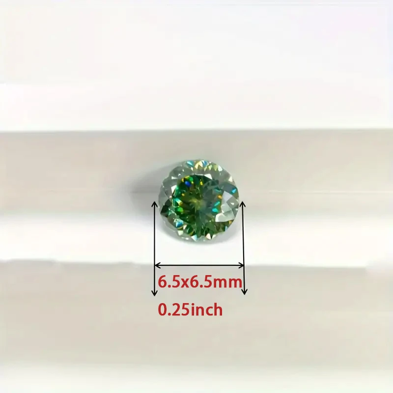 Moissanita verde facetado 6,5x6,5mm 1ct DIY anillo y COLLAR COLGANTE