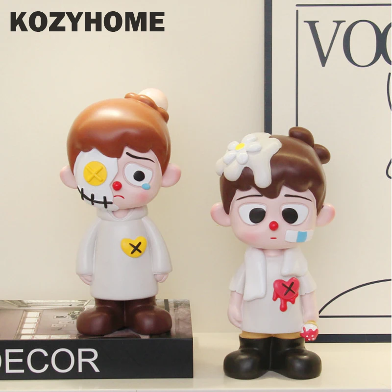 

Lonely Child Healing Figurines Decorative Resin Dolls Craft Tabletop Ornaments for Children Room Modern Decorations