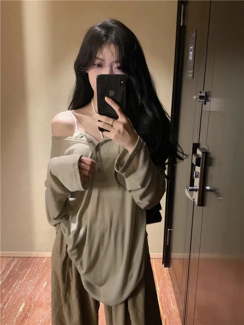 Korean Long SleevedThin T-shirt Women 2024 Summer New Fashion Sun Protection V-neck Long Sleeve Cover Up Loose Top