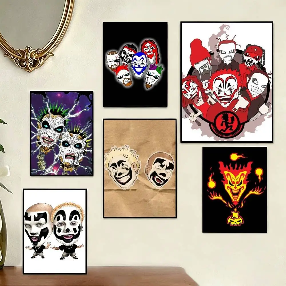 Hip Hop Insane Clown Posse ICP   Poster Perfect Space Sticker Self Adhesive for Office Home Theater Wall Art Decor Fancy Gift