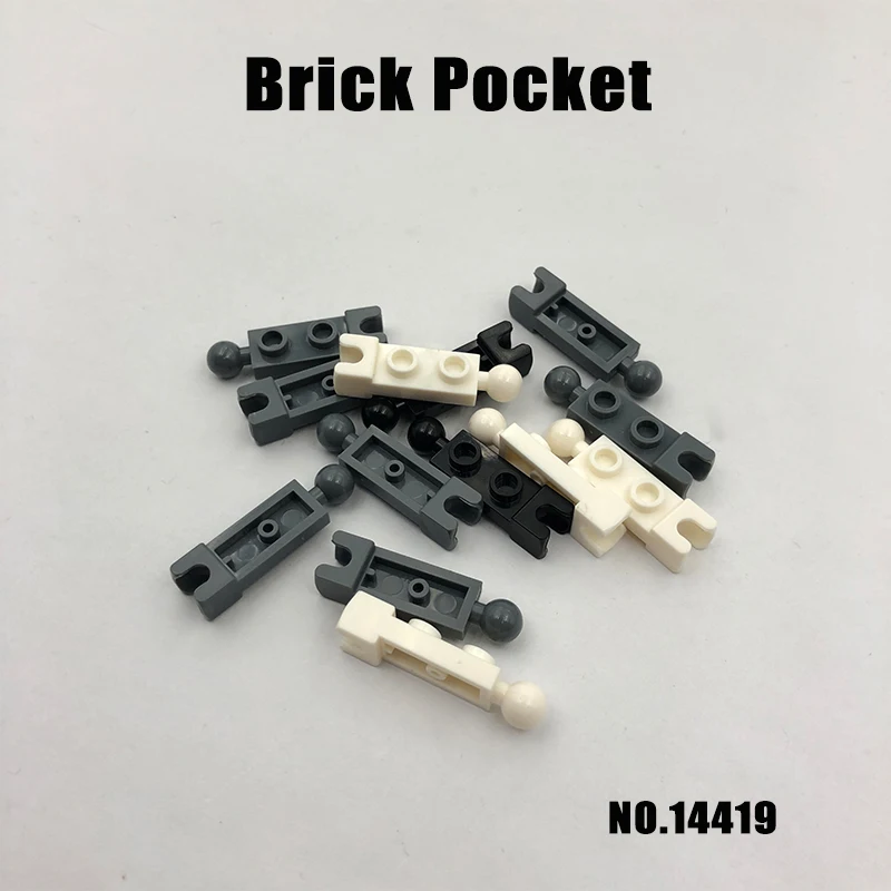 

100pcs Part 14419 Plate 1x2 with Tow Ball and Small Tow Ball Socket on Ends MOC DIY Building Block Bricks Toy