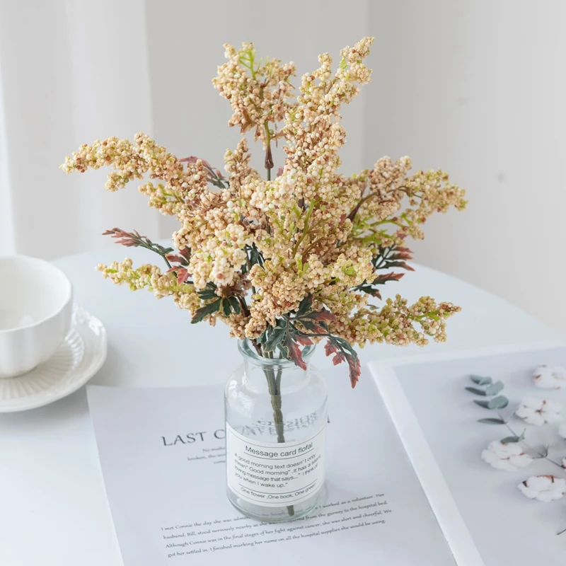 Künstliche Blumen, künstlicher Schaumstoff, Gypsophila-Pompon-Vasen für Heimdekoration, Weihnachtsgirlande, Hochzeit, Brautaccessoires, Ausverkauf – Detail 3