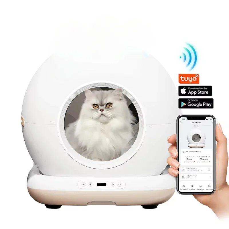 Cat Litter Box Self Cleaning Smart Cat Litter Box Toilet Robot APP Control 72L Large Automatic Cat Litter Box Self-cleaning