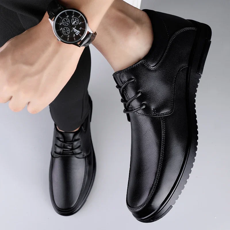 Men Shoes lace up Genuine Leather Luxury White Sneakers Trend Comfortable Casual oxfords Men Shoes Design Moccasins Man shoes