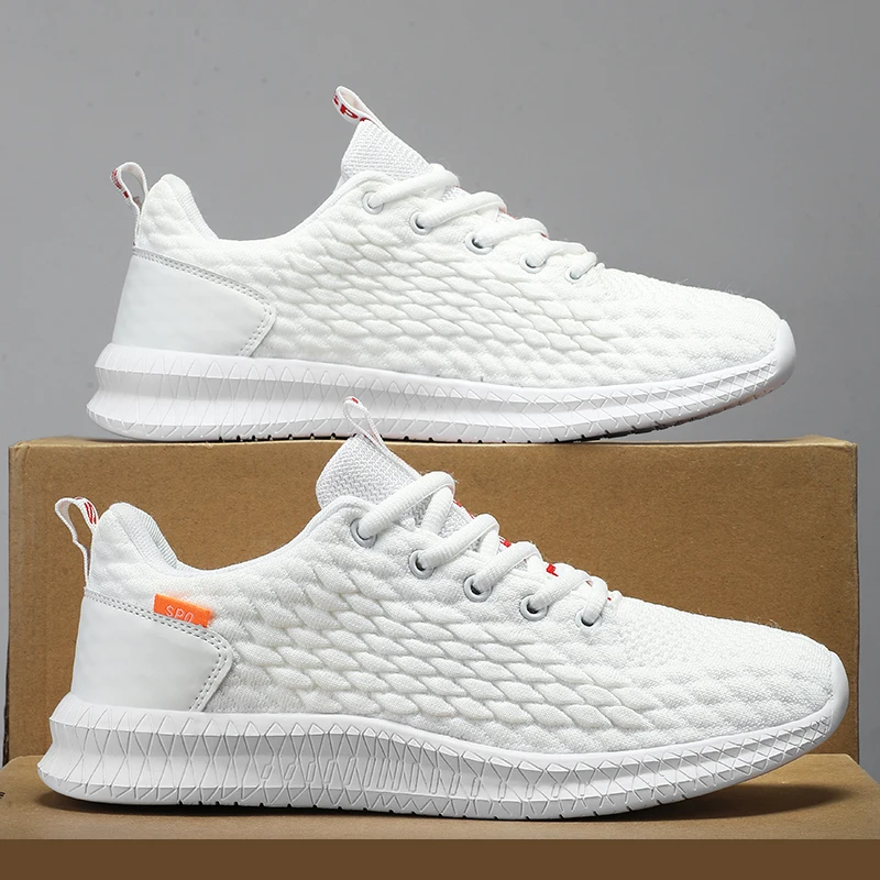 Outdoor Running Shoes Men Sneakers for Travel Training Lace Up Mesh Breathable Casual Shoes High Elastic Cushioning Size 39-48