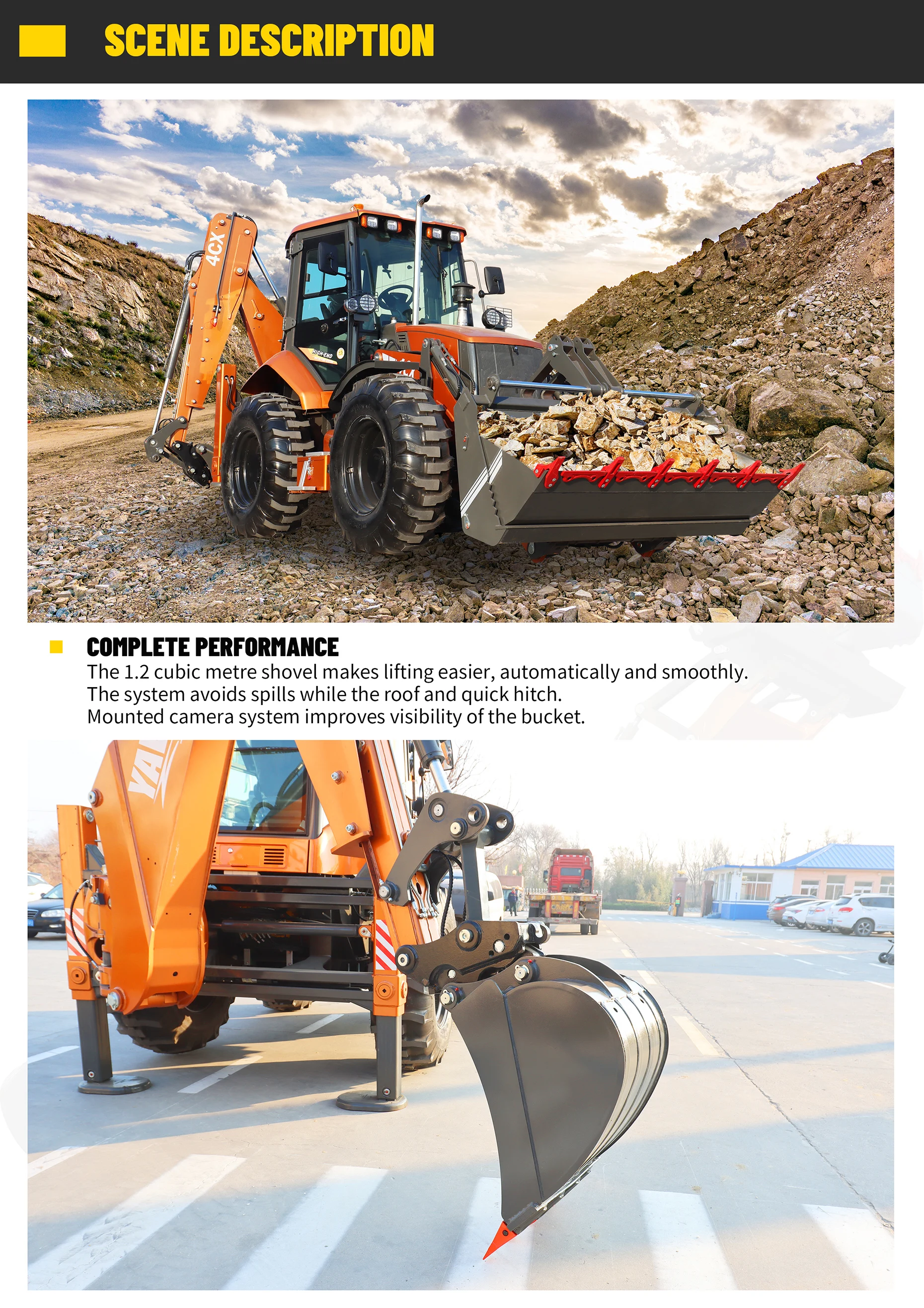 Fabrikpreis Mini-Baggerlader Multifunktionaler 4WD-Traktor-Bagger für Philippinen, Vietnam, Indonesien – Detail 4
