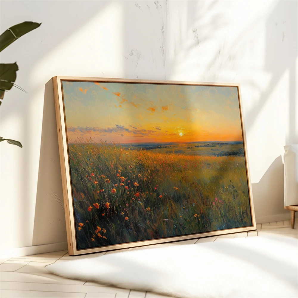 Sunset Tallgrass Prairie Art Print Kansas Flint Hills Landscape Poster Grassland Wall Art Mt Baker Snoqualmie Wall Art Decor