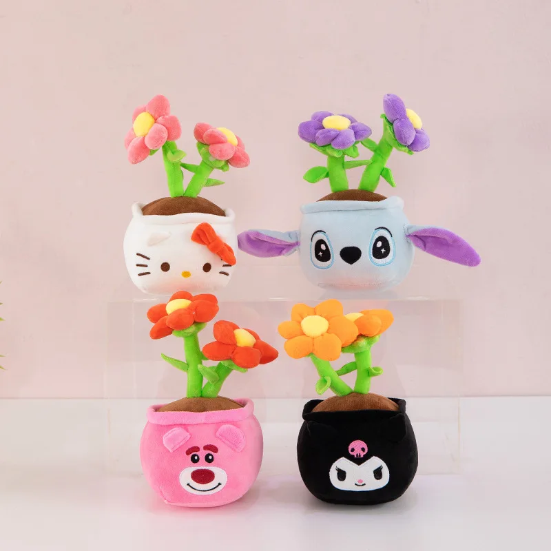 25 cm Hello Kitty Kuromi Stitch Lots-o'-Huggin' Beer Pluche Pop Desktop Ornamenten Bloempot Versieren Accessoires Gift