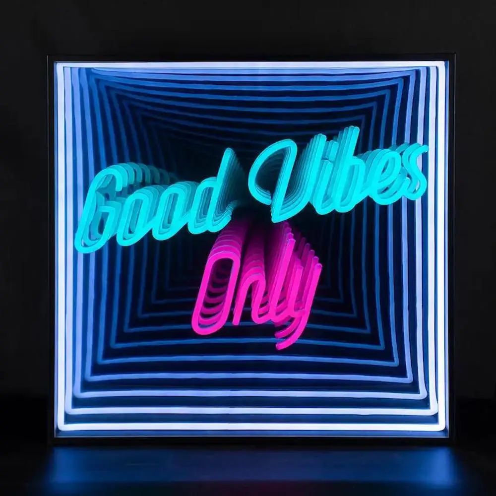 New Design Custom Infinity Effect Neon Sign Light Multi-layer Mirror Acrylic 3d Magic Neon For Wall Decoration Business Logo