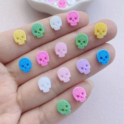50Pcs New Cute Mini 7*8mm Resin Cartoon Halloween Skull Flatback Ornament Jewelry Making Manicure Hairwear Accessories