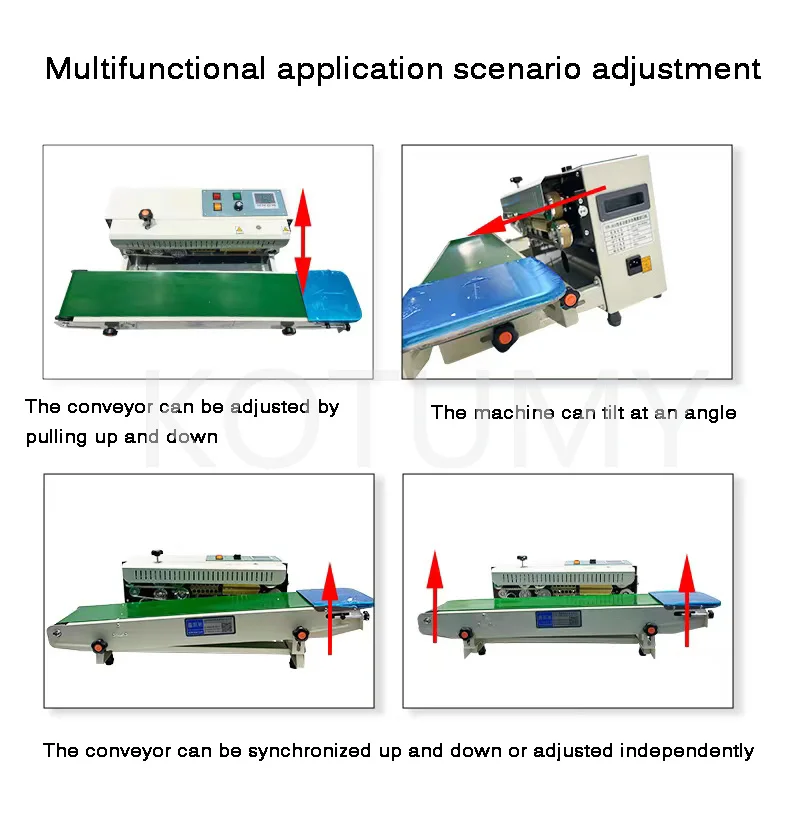 FR-900 Automatic Continuous Band Sealer Horizontal Auto Sealing Machine Horizontal Bag Sealer For Bag-Making Print Date