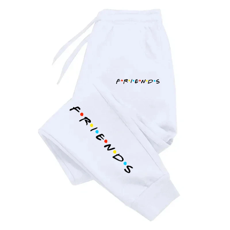 

Autumn Couple Casual Sweatpants Friends Fun Letter Prints Pants Warm Sports Baggy Clothing Pocket Drawstring Outdoor Trouser