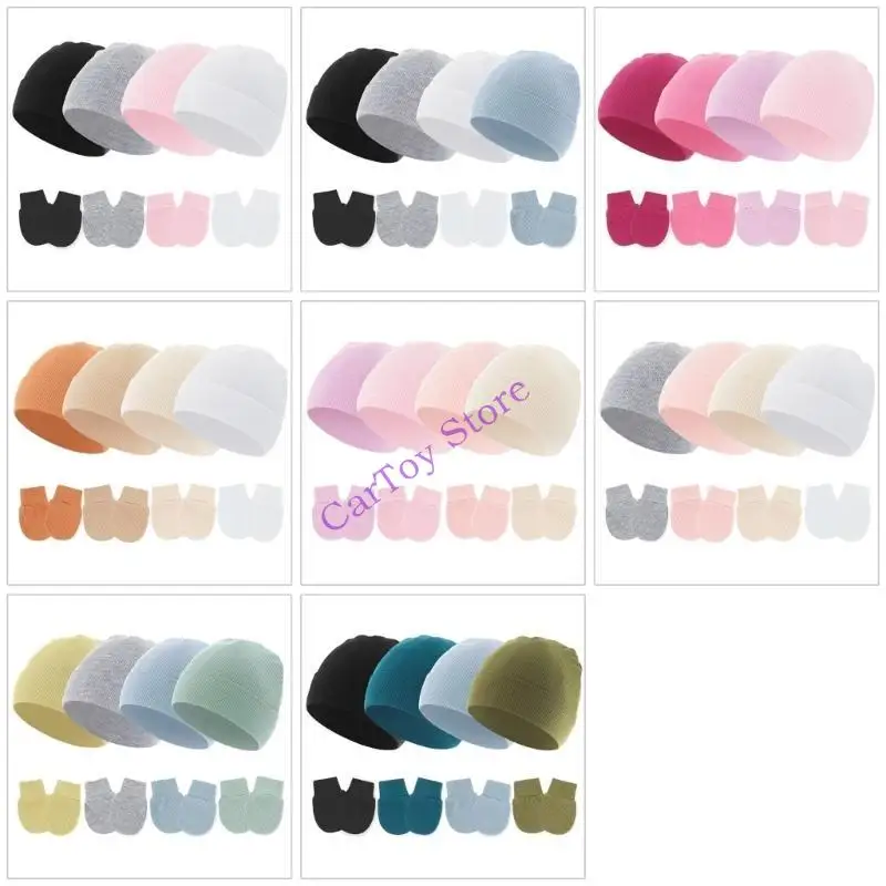 

634f 4 Set Baby Hat и варежки модный головной убор для новорожденных стильные головные уборы