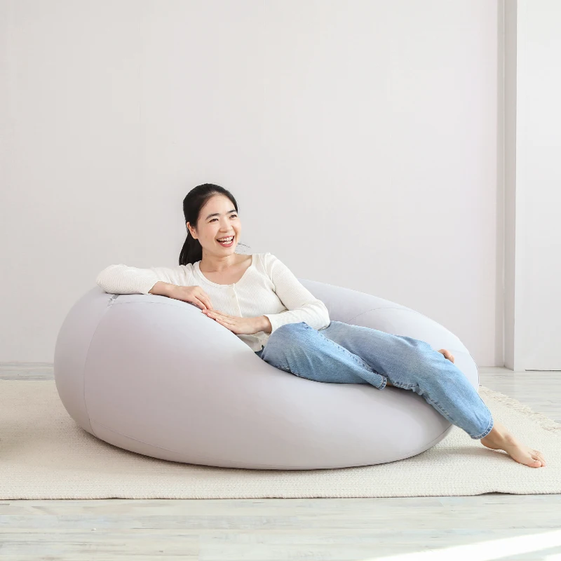 Tas kacang portabel besar oranye dapat dicuci dewasa lucu Puff Sofa kamar tidur ruang tamu malas sudut Divano Da sodgiorno furnitur