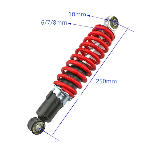 Imagen 2 del producto Amortiguador trasero delantero de 250mm y 310mm para motocicleta 50cc-125cc Dirt Pit Bike ATV Go Kart