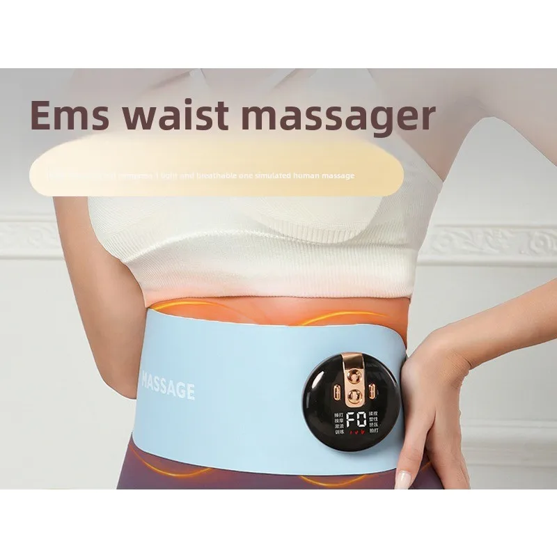 New EMS hot compress pulse massage belt Home heating waist abdominal massager warm palace heating belt