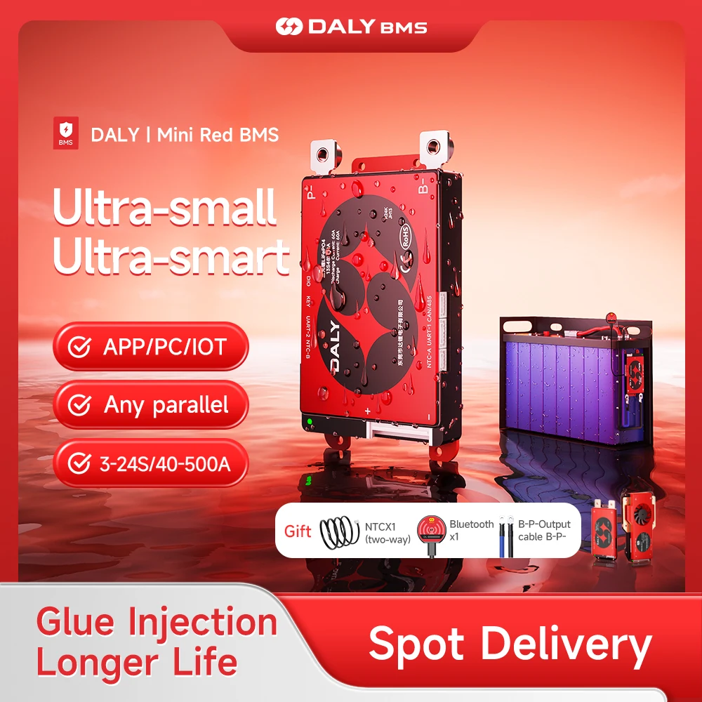 

Daly Smart BMS LiFePo4 8S 24V 16S 48V 3S 4S 12V 7S 10S 36V 13S 20S 100A 150A 200A 250A 500A Li-ion с Bluetooth для аккумуляторов 18650
