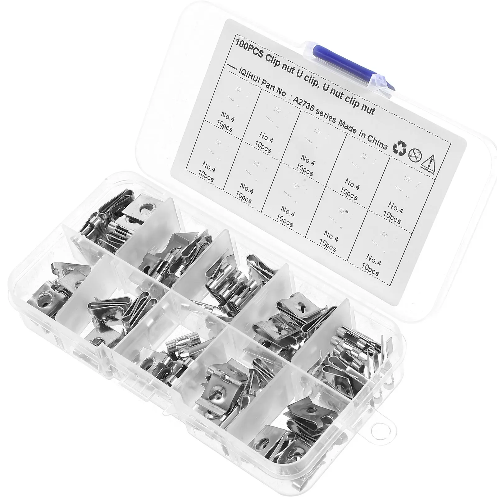 

100pcs U-Shaped Nut Clips Automotive Fasteners Metal Car Body Panel Clamps Precision Machined Wear Resistant Auto Repair Body