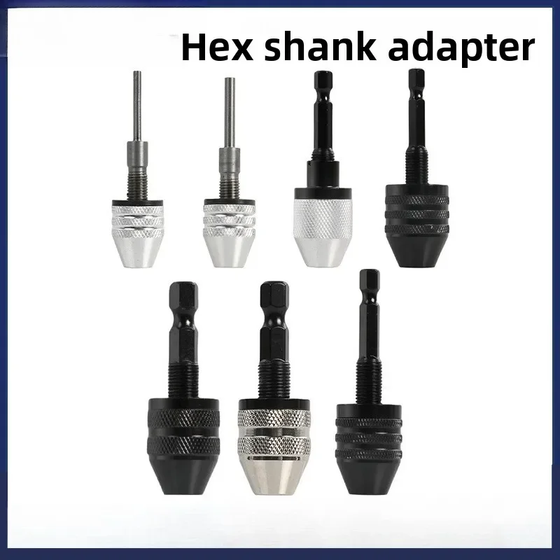 3 Jaw Self Centering Twist Drill Chuck 0.3-6.5mm Quick Change Hex Shank for 3.6V Electric Grinder Woodworking Drill Bit Holder T