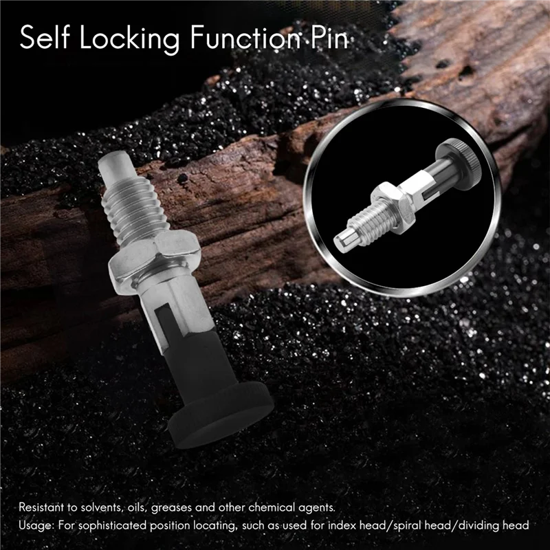 

【Must-Haves】8X M10 Stainless Steel Self Locking Index Plunger Pin With Self Locking Function For Dividing Head